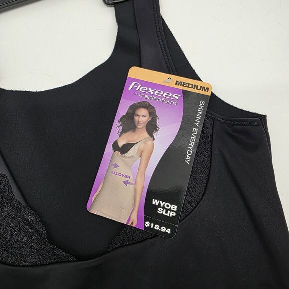 Maidenform FL1269 FLEXEES Women's Skinny Everyday Shapewear WYOB Slip NWT Black - Picture 3 of 6